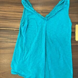 Lilly Pulitzer Teal Ruffle V-Neck Tank